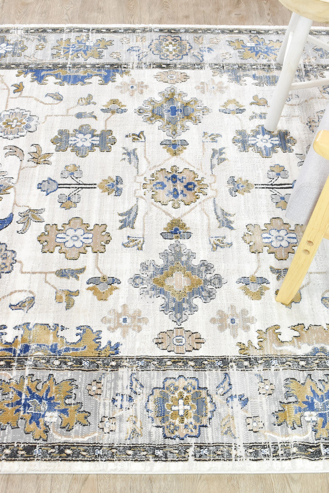 Eternal Vintage Grey Blue Modern Rug - Turkish-inspired modern rug from Treasures of Turkey