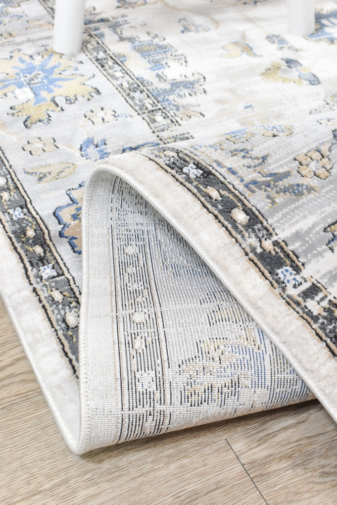 Eternal Vintage Grey Blue Modern Rug - Turkish-inspired modern rug from Treasures of Turkey