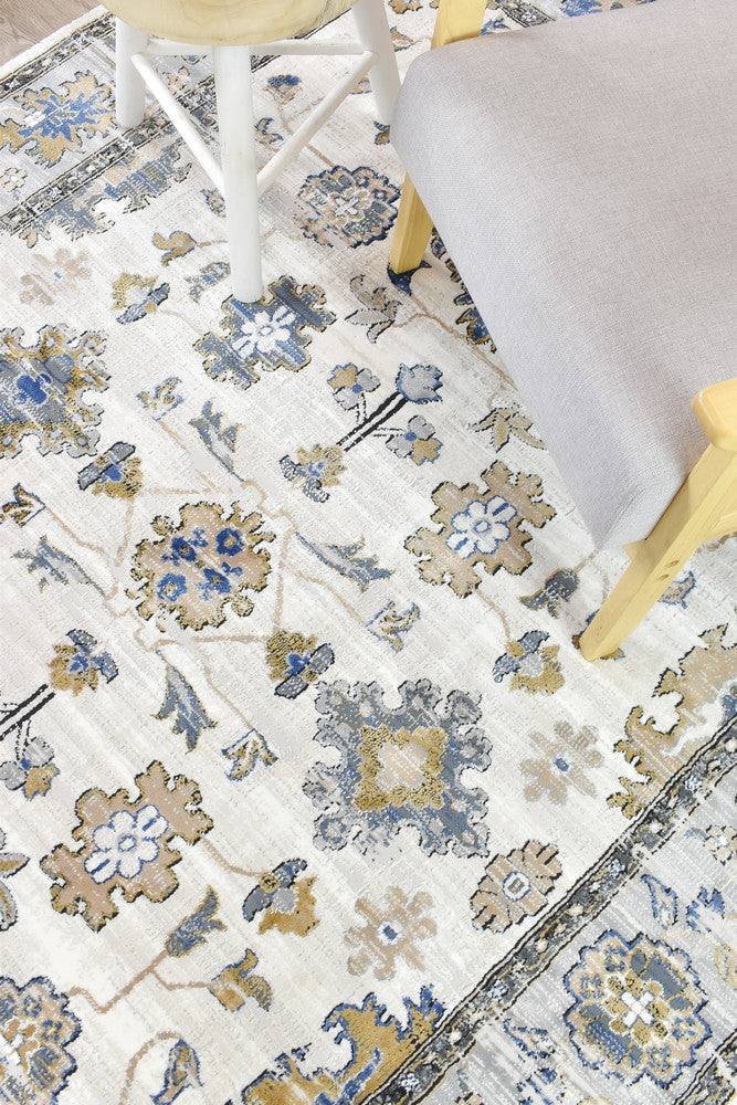 Eternal Vintage Grey Blue Modern Rug - Turkish-inspired modern rug from Treasures of Turkey