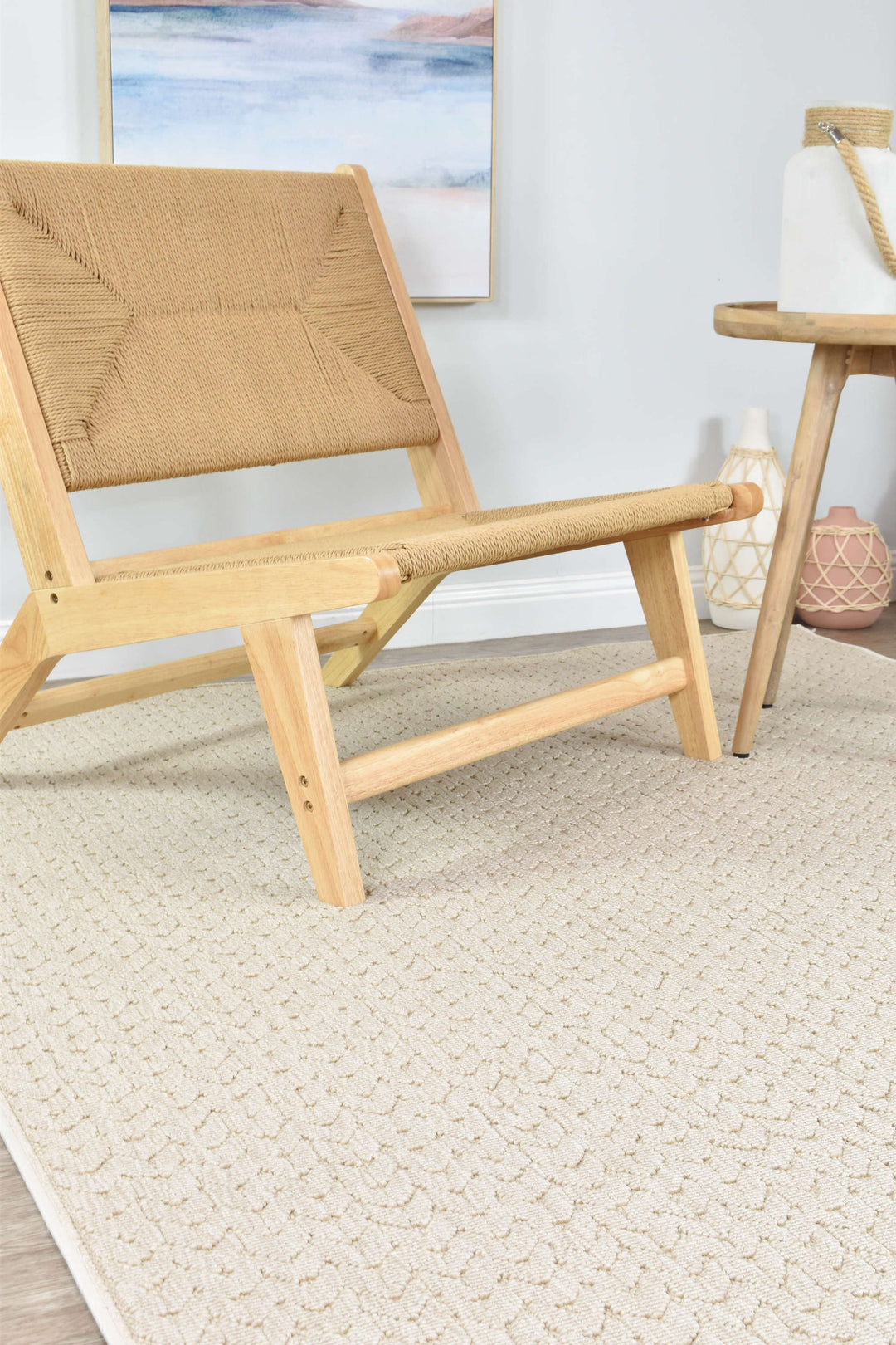 Nevada Beige Rug - Turkish-inspired indoor/outdoor rug from Treasures of Turkey