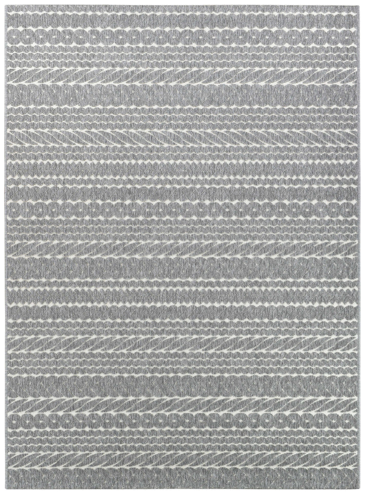 Nevada Grey White Rug - Turkish-inspired indoor/outdoor rug from Treasures of Turkey