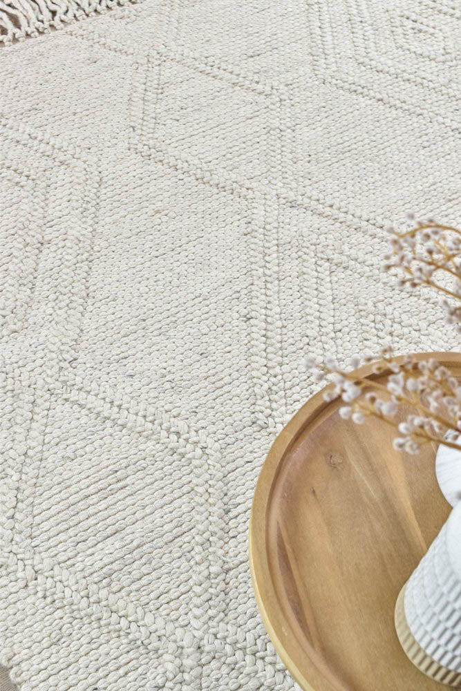 Lapis Ivory Rug - Turkish-inspired flatweave rug from Treasures of Turkey