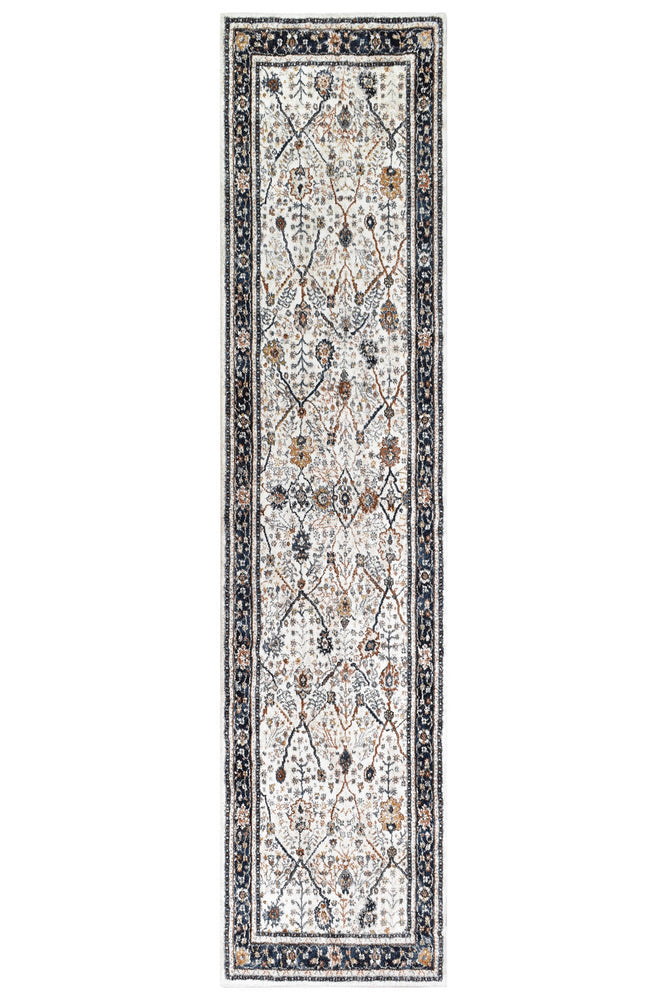 Roman Parade Navy Blue Cream Modern Geometric Rug – Treasures of Turkey Australia