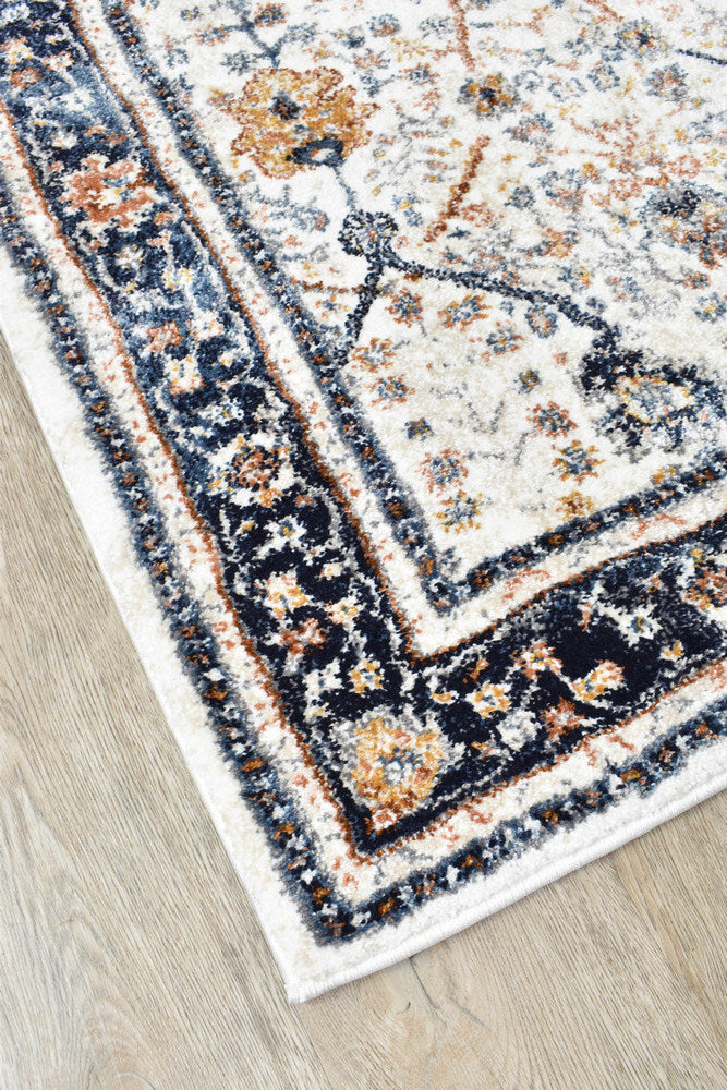 Roman Parade Navy Blue Cream Modern Geometric Rug – Treasures of Turkey Australia