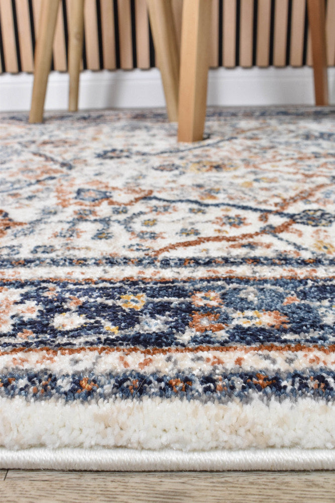 Roman Parade Navy Blue Cream Modern Geometric Rug – Treasures of Turkey Australia