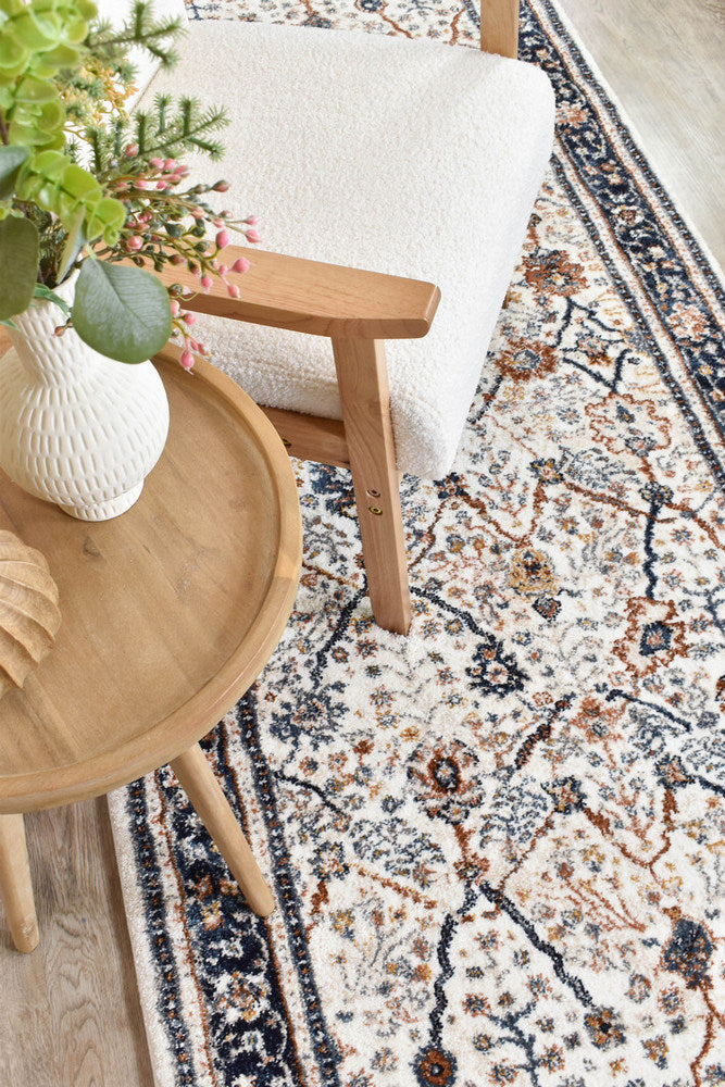 Roman Parade Navy Blue Cream Modern Geometric Rug – Treasures of Turkey Australia