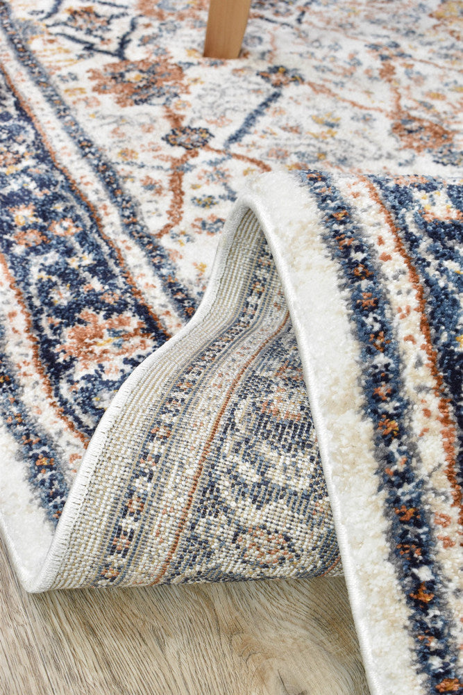 Roman Parade Navy Blue Cream Modern Geometric Rug – Treasures of Turkey Australia