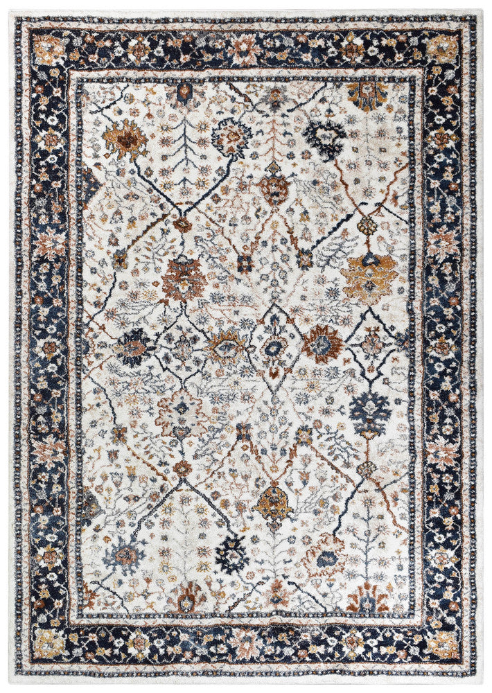 Roman Parade Navy Blue Cream Modern Geometric Rug – Treasures of Turkey Australia