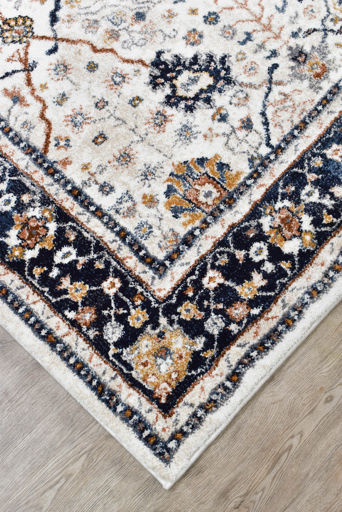 Roman Parade Navy Blue Cream Modern Geometric Rug – Treasures of Turkey Australia