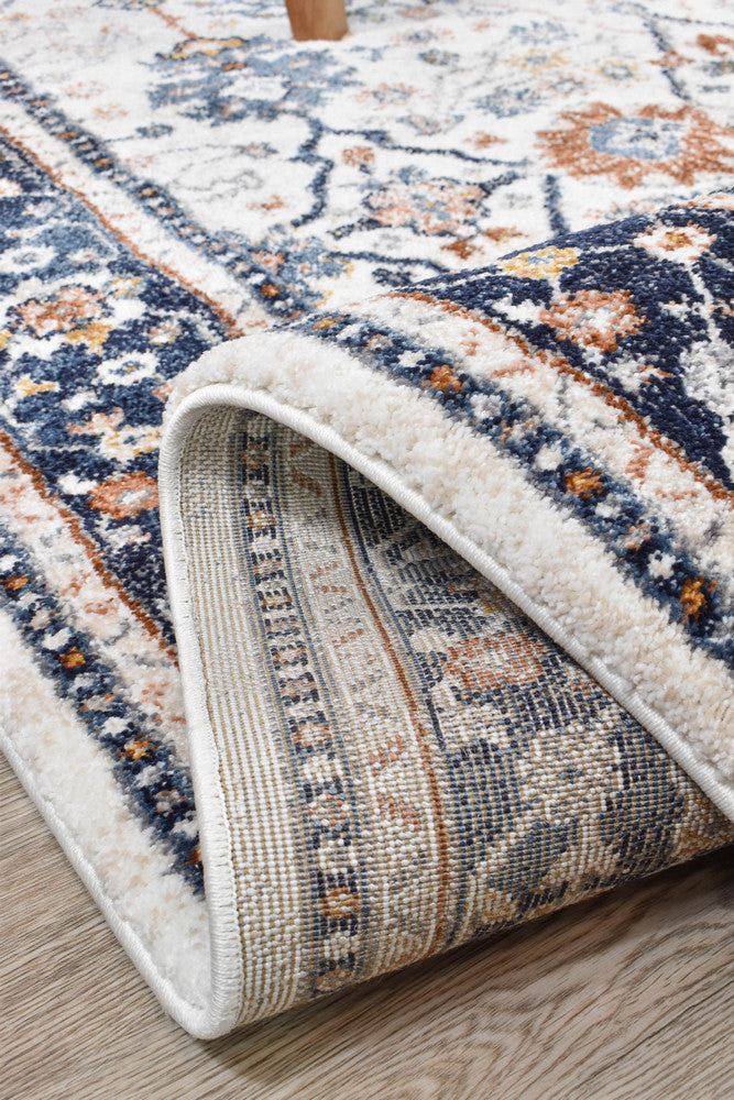 Roman Parade Navy Blue Cream Modern Geometric Rug – Treasures of Turkey Australia
