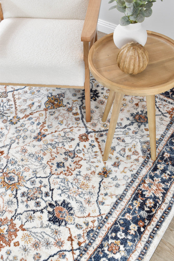 Roman Parade Navy Blue Cream Modern Geometric Rug – Treasures of Turkey Australia