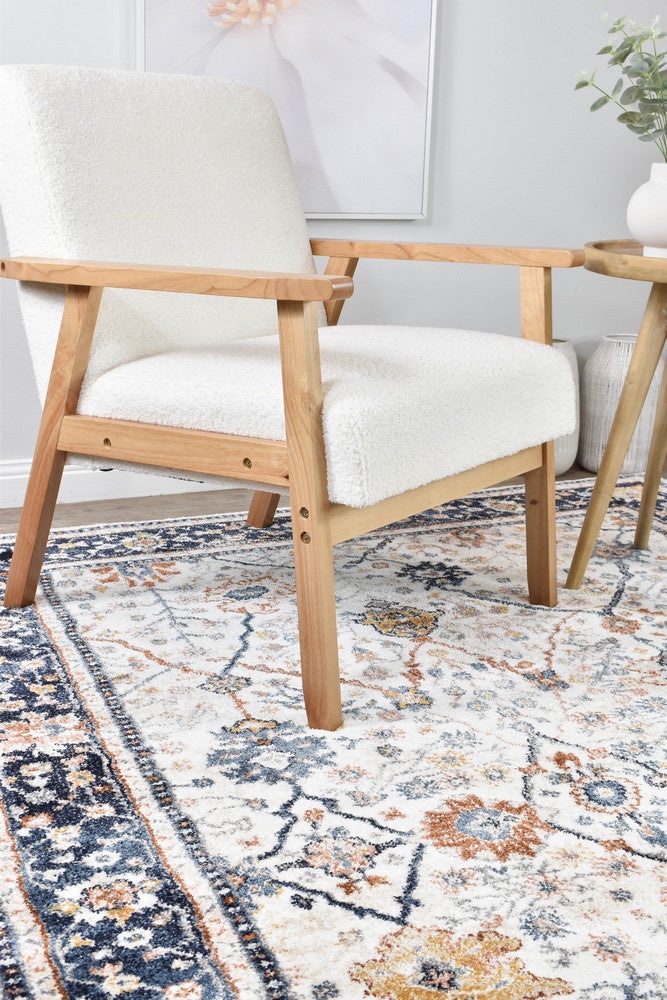 Roman Parade Navy Blue Cream Modern Geometric Rug – Treasures of Turkey Australia