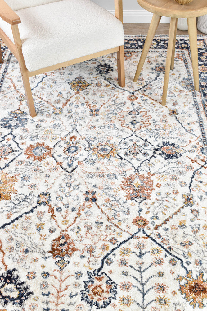 Roman Parade Navy Blue Cream Modern Geometric Rug – Treasures of Turkey Australia