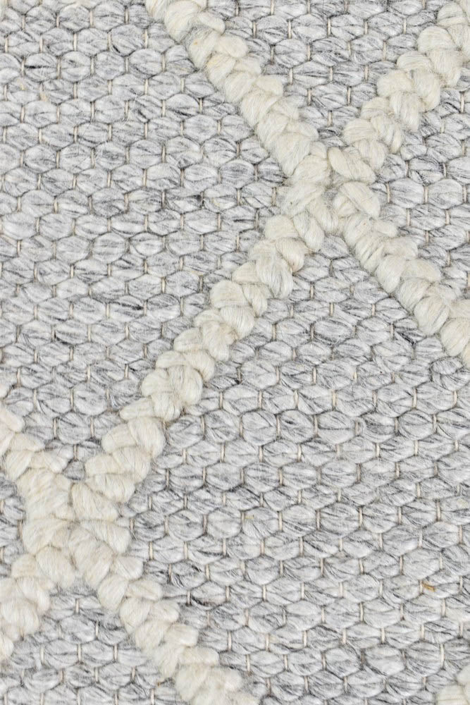 Lyon Wool Grey Rug - Turkish-inspired flatweave rug from Treasures of Turkey