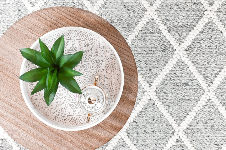 Lyon Wool Grey Rug - Turkish-inspired flatweave rug from Treasures of Turkey