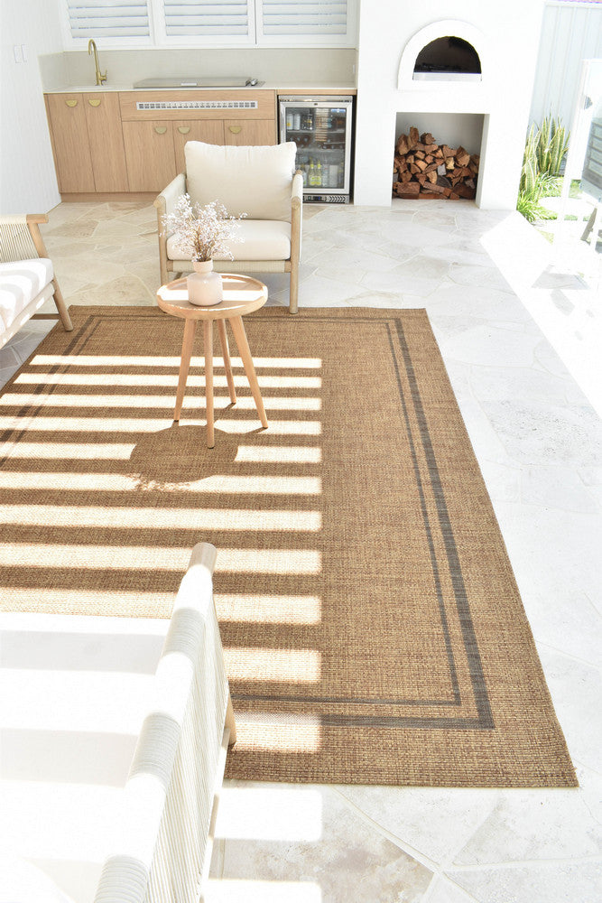 Himalaya Bordo Brown Indoor Outdoor Rug - Turkish-inspired indoor/outdoor rug from Treasures of Turkey