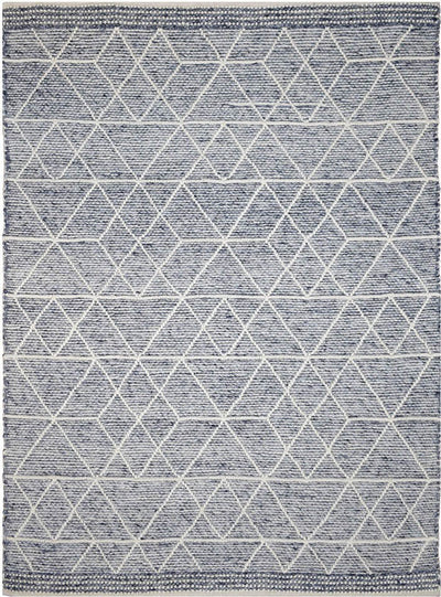 Albona Blue White Wool Rug | Treasures of Turkey