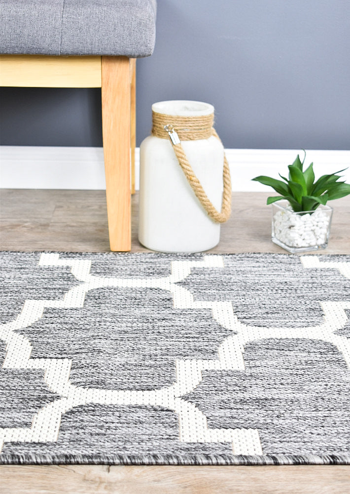 Alaska Light Grey Rug - Turkish-inspired indoor/outdoor rug from Treasures of Turkey