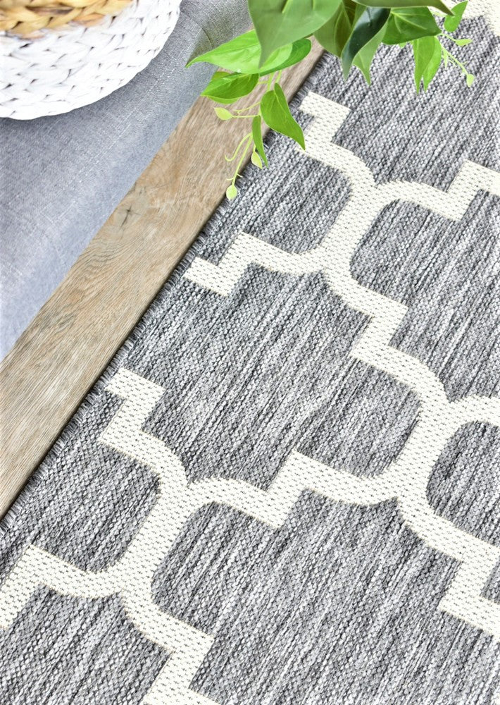 Alaska Light Grey Rug - Turkish-inspired indoor/outdoor rug from Treasures of Turkey