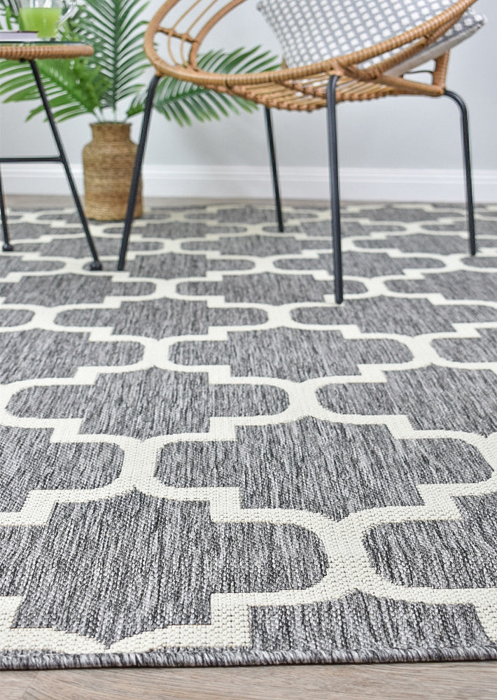 Alaska Light Grey Rug - Turkish-inspired indoor/outdoor rug from Treasures of Turkey