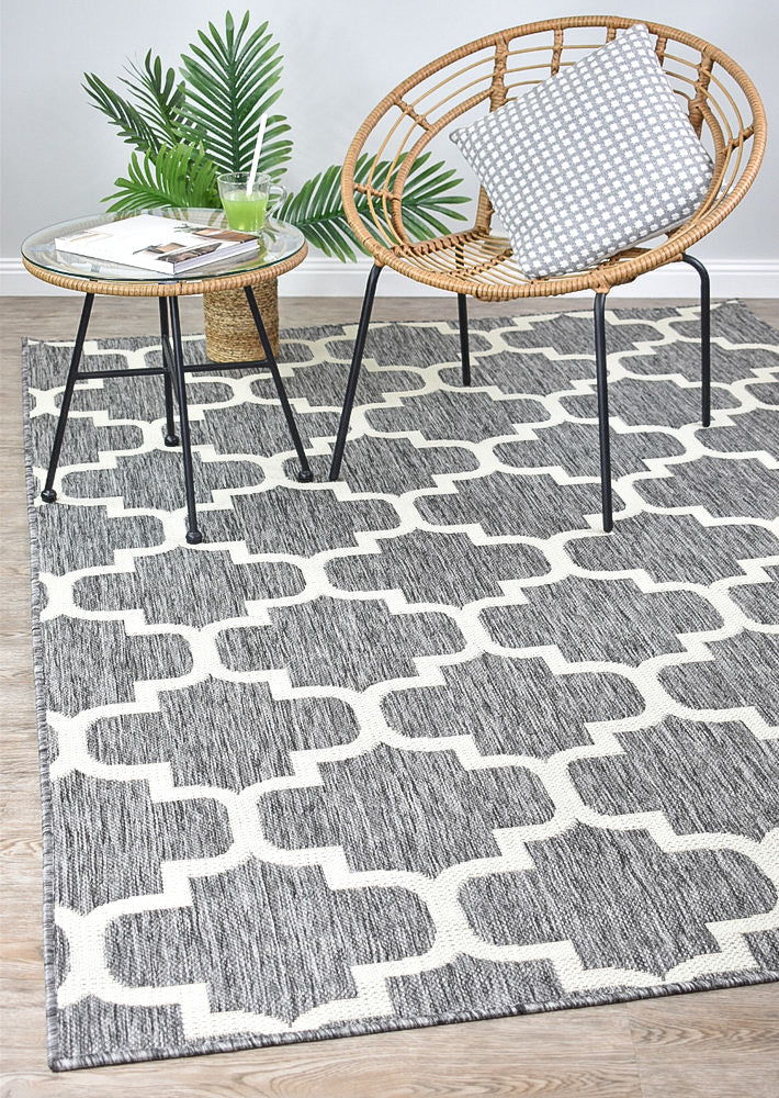 Alaska Light Grey Rug - Turkish-inspired indoor/outdoor rug from Treasures of Turkey
