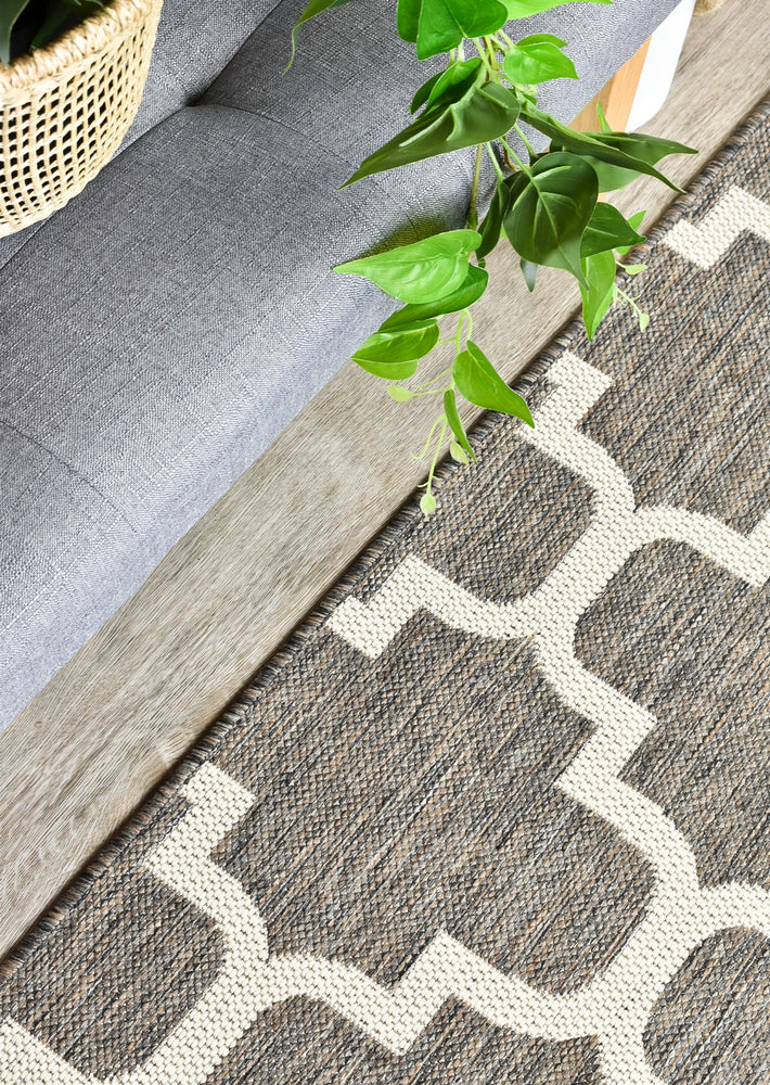 Alaska Beige Rug - Turkish-inspired indoor/outdoor rug from Treasures of Turkey