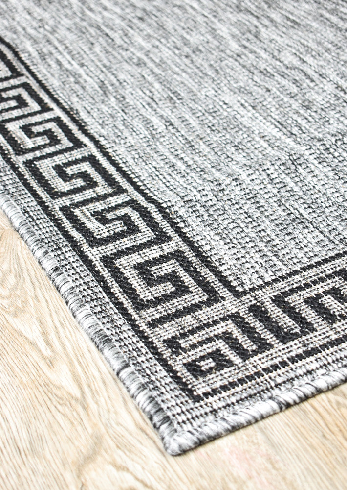 Alaska Grey Black Rug-DM9E Runner - Turkish-inspired hallway runner rug from Treasures of Turkey