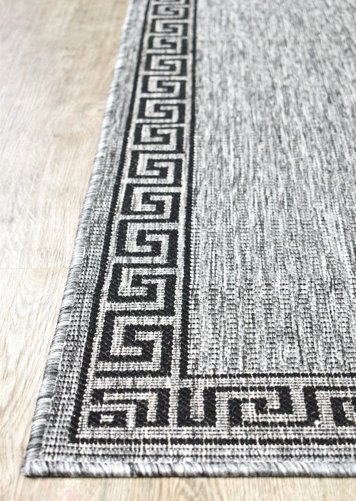 Alaska Grey Black Rug-DM9E Runner - Turkish-inspired hallway runner rug from Treasures of Turkey