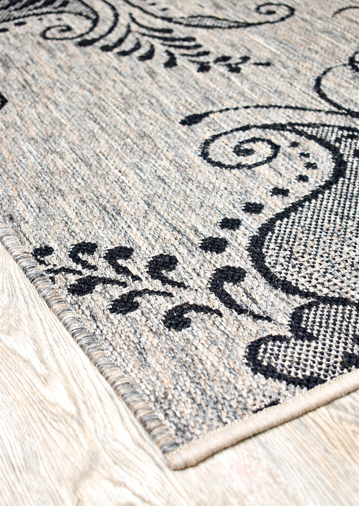 long-island Beige Grey Rug - Turkish-inspired indoor/outdoor rug from Treasures of Turkey