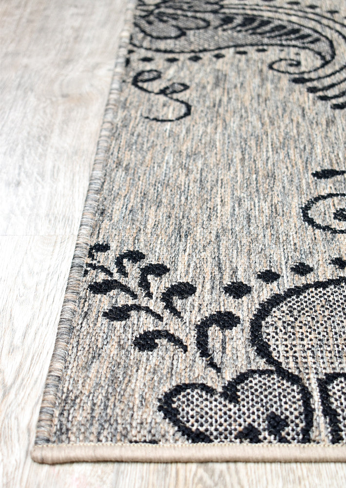 long-island Beige Grey Rug - Turkish-inspired indoor/outdoor rug from Treasures of Turkey