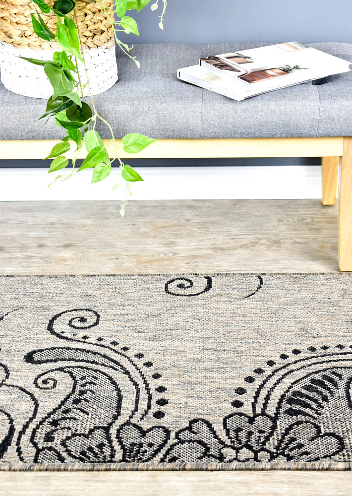 long-island Beige Grey Rug - Turkish-inspired indoor/outdoor rug from Treasures of Turkey
