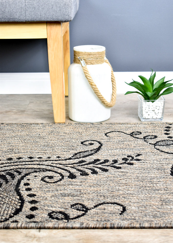 long-island Beige Grey Rug - Turkish-inspired indoor/outdoor rug from Treasures of Turkey