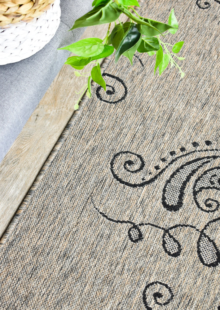 long-island Beige Grey Rug - Turkish-inspired indoor/outdoor rug from Treasures of Turkey