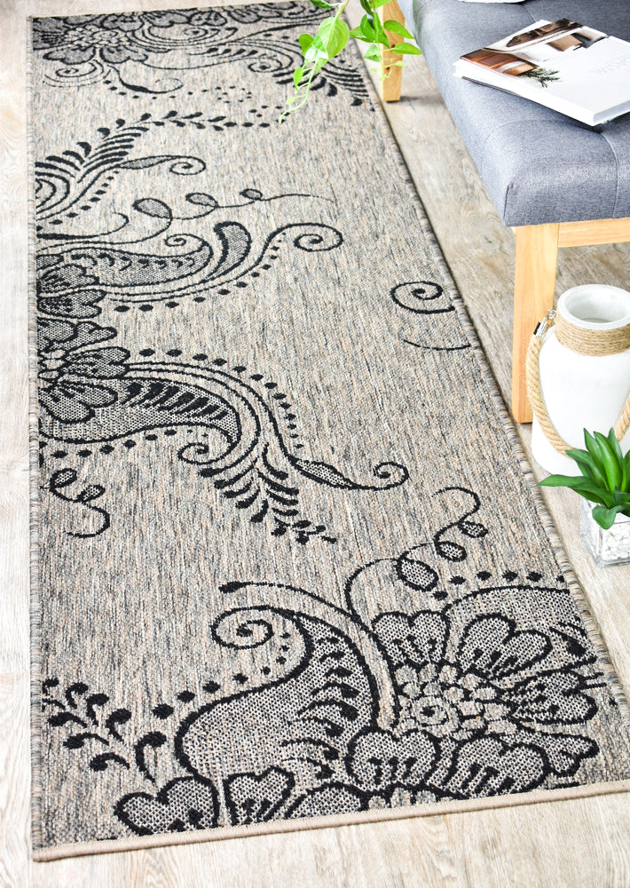 long-island Beige Grey Rug - Turkish-inspired indoor/outdoor rug from Treasures of Turkey