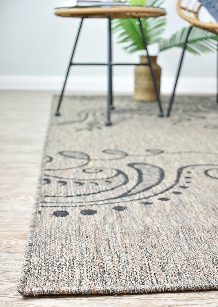 long-island Beige Grey Rug - Turkish-inspired indoor/outdoor rug from Treasures of Turkey