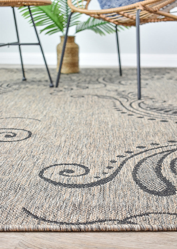 long-island Beige Grey Rug - Turkish-inspired indoor/outdoor rug from Treasures of Turkey