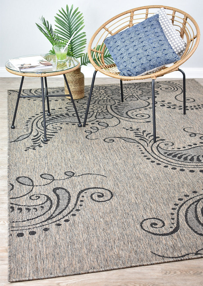 long-island Beige Grey Rug - Turkish-inspired indoor/outdoor rug from Treasures of Turkey