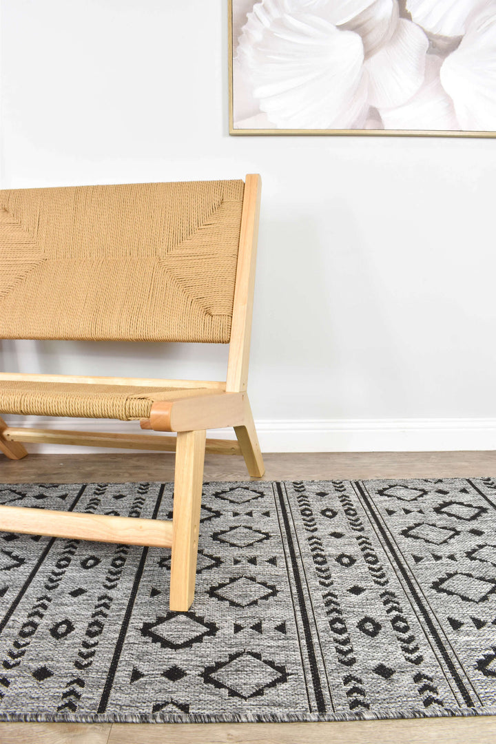 Alaska Dark Grey Rug - Turkish-inspired indoor/outdoor rug from Treasures of Turkey