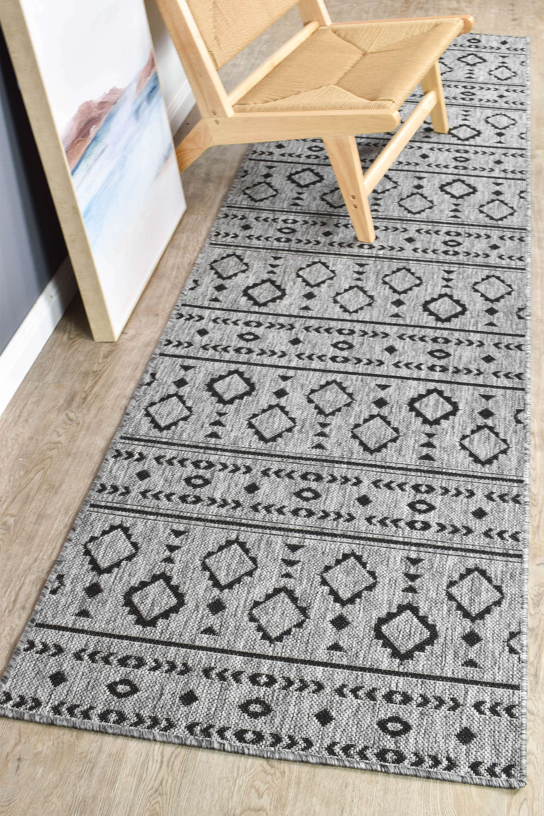 Alaska Dark Grey Rug - Turkish-inspired indoor/outdoor rug from Treasures of Turkey