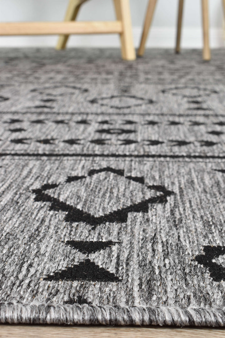 Alaska Dark Grey Rug - Turkish-inspired indoor/outdoor rug from Treasures of Turkey