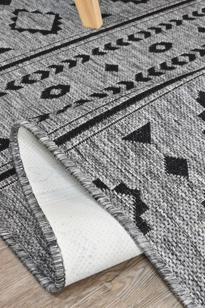 Alaska Dark Grey Rug - Turkish-inspired indoor/outdoor rug from Treasures of Turkey
