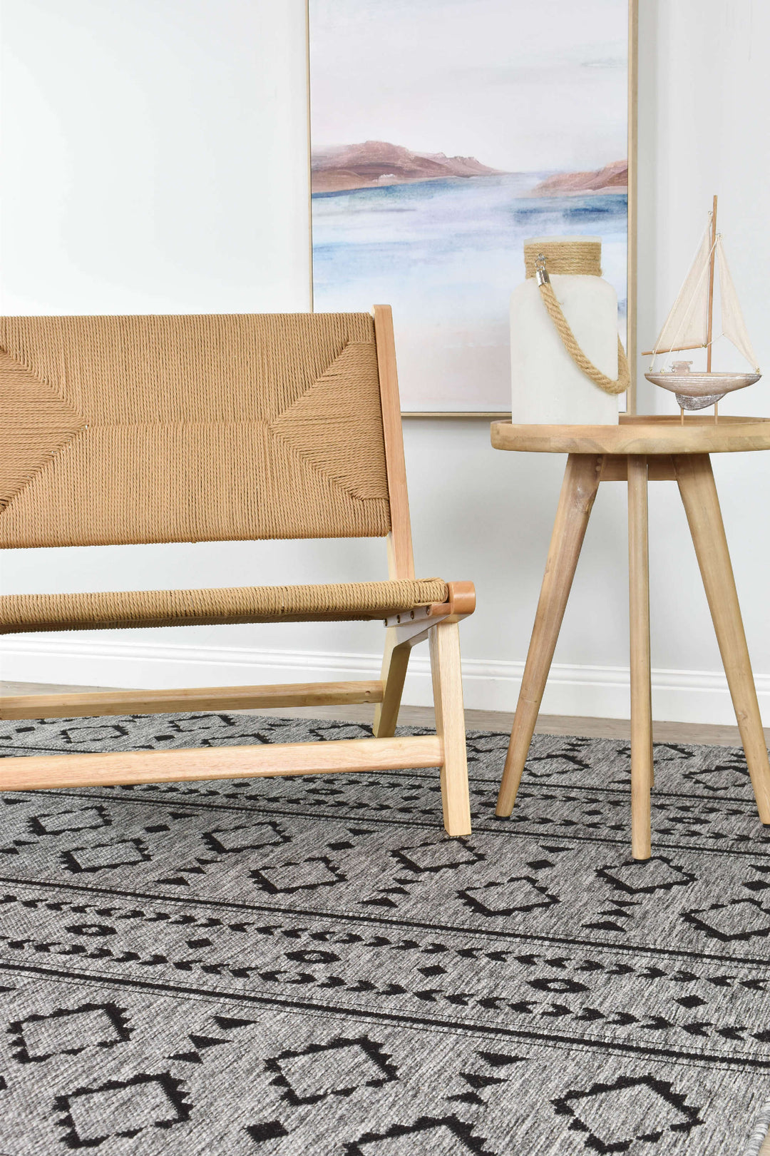 Alaska Dark Grey Rug - Turkish-inspired indoor/outdoor rug from Treasures of Turkey