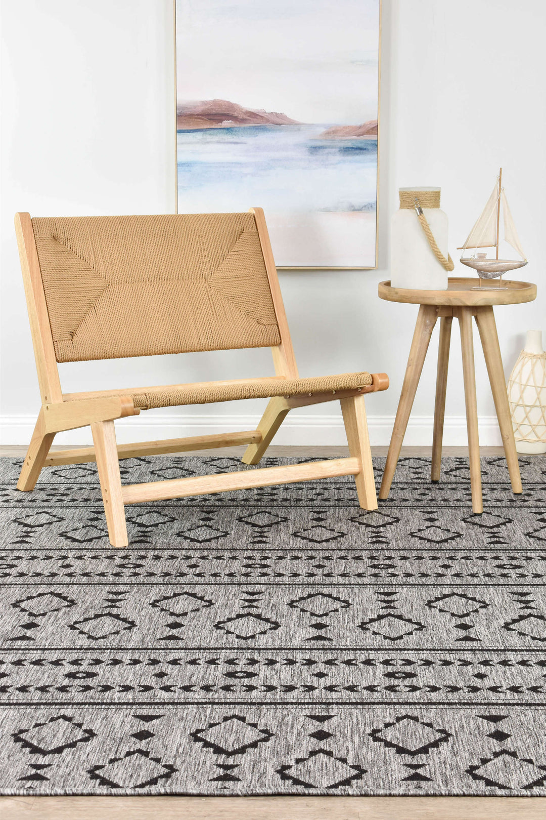 Alaska Dark Grey Rug - Turkish-inspired indoor/outdoor rug from Treasures of Turkey