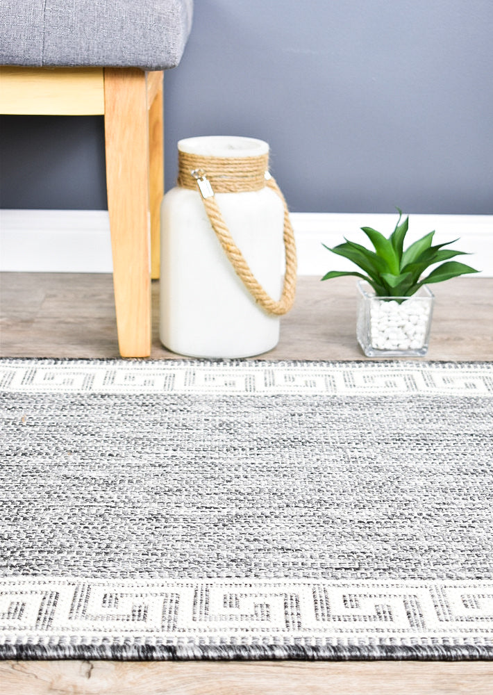 Alaska Light Grey Rug - Turkish-inspired indoor/outdoor rug from Treasures of Turkey