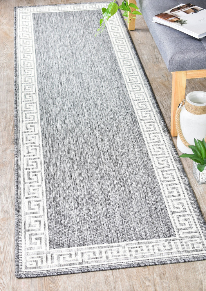 Alaska Runner Light Grey - Turkish-inspired hallway runner rug from Treasures of Turkey