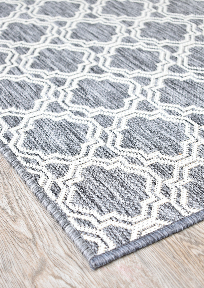 Alaska Light Grey Rug - Turkish-inspired indoor/outdoor rug from Treasures of Turkey