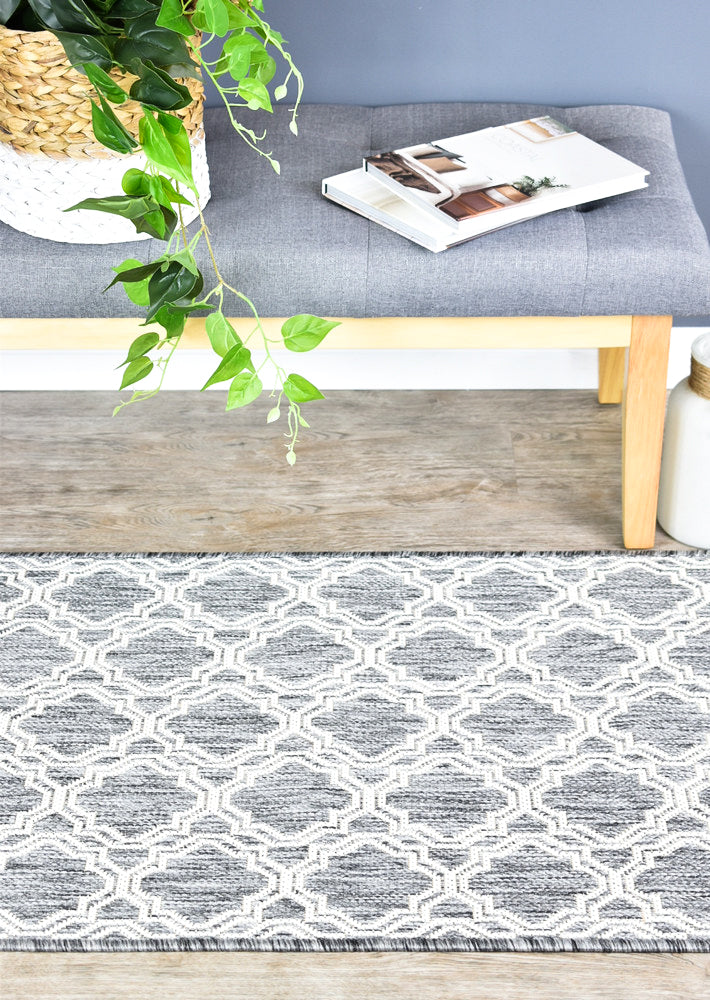Alaska Light Grey Rug - Turkish-inspired indoor/outdoor rug from Treasures of Turkey