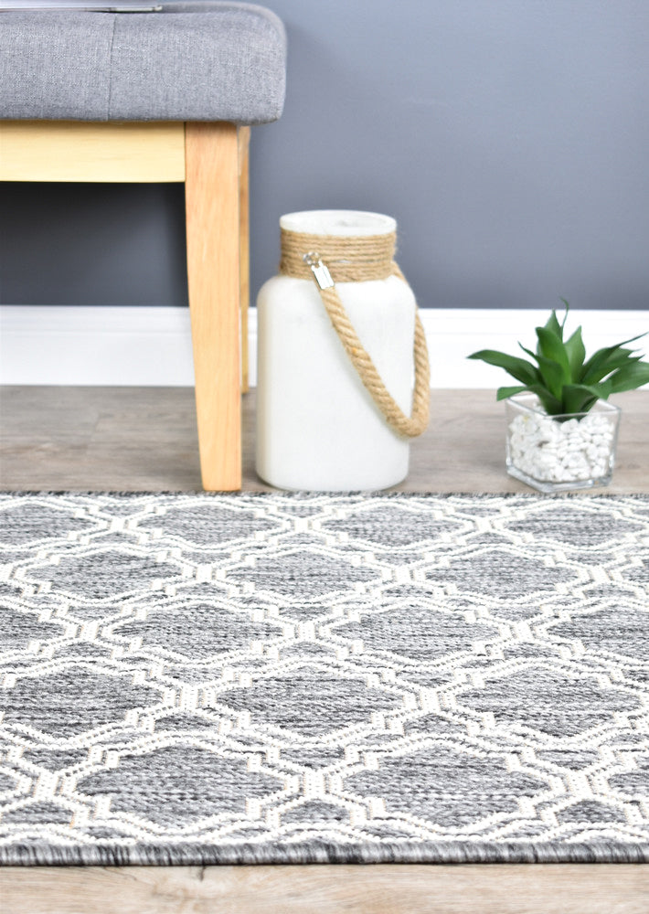 Alaska Light Grey Rug - Turkish-inspired indoor/outdoor rug from Treasures of Turkey
