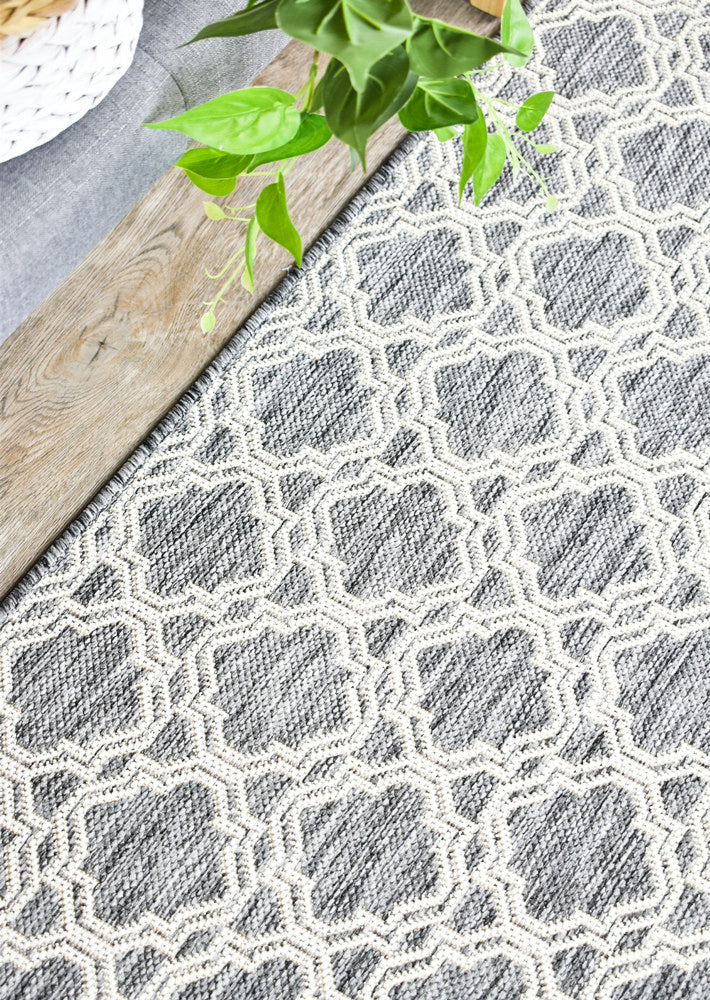 Alaska Light Grey Rug - Turkish-inspired indoor/outdoor rug from Treasures of Turkey