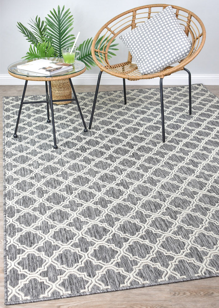 Alaska Light Grey Rug - Turkish-inspired indoor/outdoor rug from Treasures of Turkey